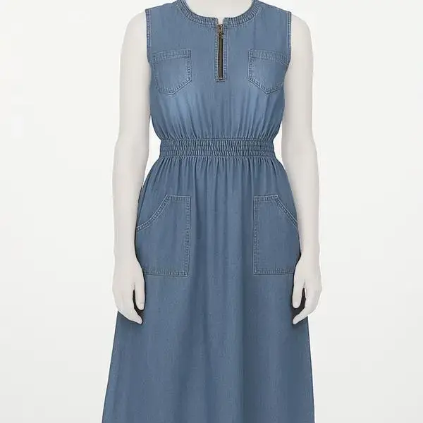 پیراهن روزمره آستین حلقه ای زنانه اندام کد 1005