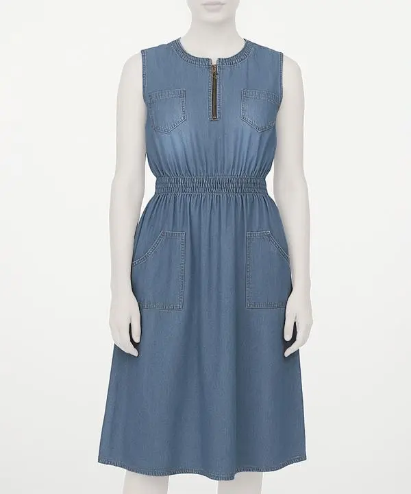 پیراهن روزمره آستین حلقه ای زنانه اندام کد 1005